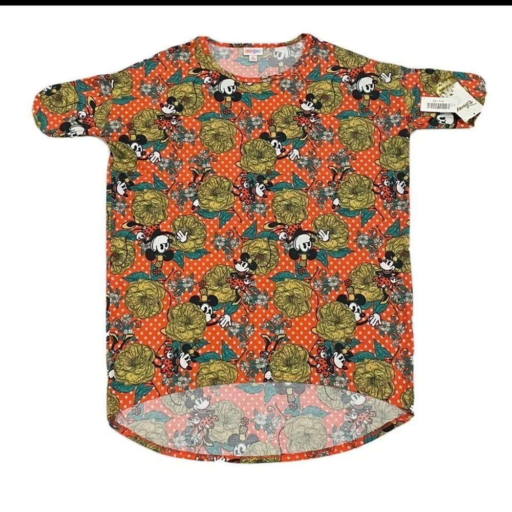 LuLaRoe DISNEY Shirt Sz XS/S US 2-6 Minnie Mouse Short Sleeve Tunic Top NWT